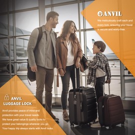 ANVIL TSA Candados para equipaje con alerta de búsqueda: cerraduras de combinación de cables duraderos, aprobados por la TSA, cerraduras de viaje seguras para maletas, mochilas y fundas de pistola.