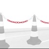 Red and White Plastic Chain Barrier 3 Meter Length, 6