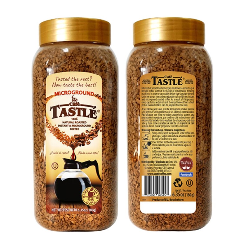 Cafe Tastlé 100% Natural Roasted Instant and Micro-Ground Coffee, 6.35