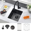 13 Black Bar Sink-VASOYO 13”x15” Undermount Bar Sink Deep Bar