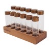 Coffee Bean Storage Tubes with Walnut Wood Stand Lid Glass