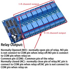 ANMBEST 16 Channel 12V Relay Module with Optocoupler Low Level Trigger Expansion Board for Raspberry Pi Arduino