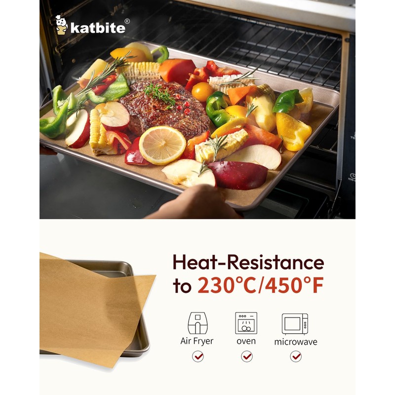 Katbite Unbleached Parchment Paper Baking Sheets, 120Pcs 12x16 Inch Precut