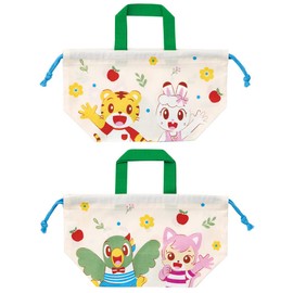 Skater KB7-A Children's Lunch Bag, Drawstring Bag, Shimajiro, 23, Made in Japan