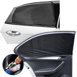 2 Pack Car Window Shades, Car Sun Shade Rear Side Window Car Window Mosquito Net Car Side Window Sun Shade Block UV Sun Protection for Baby Adults Pets, Car Blinds Fits Most Vehicles(Large)