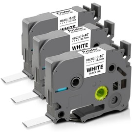 Pristar Compatible Heat Shrink Tubing Label Tape Replacement for Brother P-touch HSe-231 HSe231 11.7 mm Black on White for Brother Ptouch PT-E100, PT-E300, PT-E550W, PT-D210, PT-D410, PT-P300BT