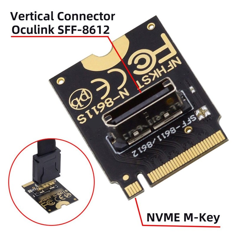 chenyang Oculink SFF-8612 SFF-8611 to PCI-E 4.0 NVME M.2 M-Key