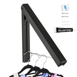 Qingguaoguao Foldable Clothes Drying RAK - Collapsible Laundry Racks for Drying Clothes with Hangers - Portable Clothes RCK Drying - Space-Saving Laundry Drying Rac Wall Drying Rack-Black