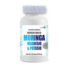 IsaaQuim Citrato de Potasio + Citrato de Magnesio + Moringa 120 capsulas de 530 mg