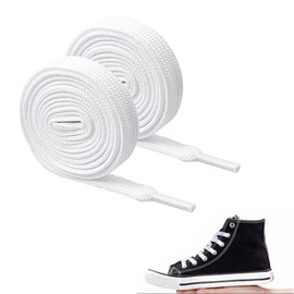 FAST-FX 2 Pieces White Shoe Laces，Laces Trainers,White Laces,WHite Laces for Trainers,Shoe Laces,White Trainer Laces - Durable Shoelaces for Trainers, Athletic Shoes, Boots and More