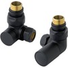 Team Controls Designer Matt Black Corner Angled Radiator Valves 15mm