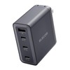 Elecom EC-AC67150BK Charger, 150 W, USB PD Compatible, 4 Ports,