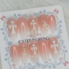 Peach Glow Cross Handmade Nail Tips - Oval XL /