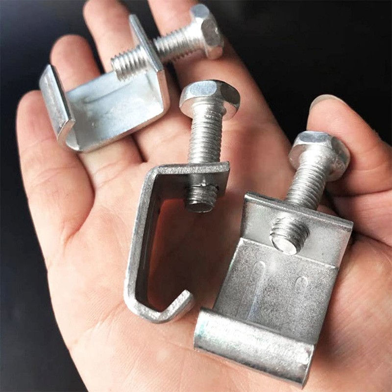 BOLWHAO 12 pcs Galvanized Steel Flange Clamp G Clamp Duct