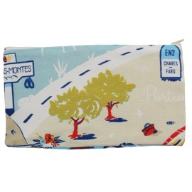 Limol 100% Cotton Portuguese Cities Organizer Pouch with Zipper