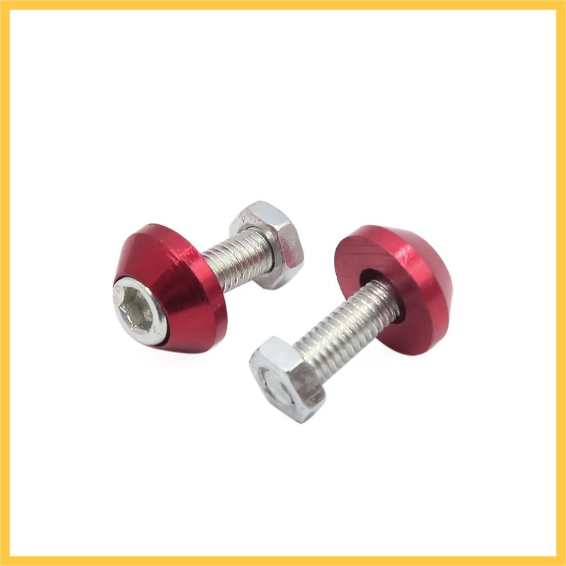 REPAIROCK 4pcs Rose Red 6mm Thread Diameter Motorcycle License Plate