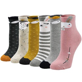 Lofir 6 Pairs of Children's Thick Cotton Socks - Warm Winter Thermal Novelty Socks for Girls and Boys - Sizes EU 20 - 34 / UK C4 - 1½ - for Ages 2 - 11 Years -
