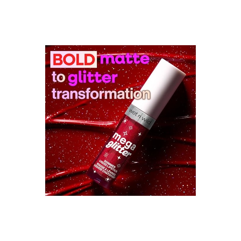 wet n wild Mega Glitter Shimmer - Lápiz labial líquido