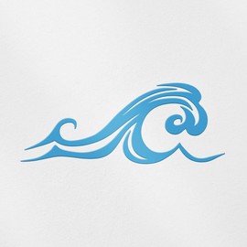 Transparent Decal Stickers of Wave Silhouette (Azure Blue) Premium Waterproof Vinyl Decal Stickers for Laptop Phone Accessory Helmet Car Window Mug Tuber Cup Door Wall Decoration ANDauto012714BE