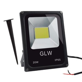 GLW 20W 12V~60V AC/DC LED Work floodlight IP65 Waterproof Outdoor Light, 1800LM, 6000K, Daylight White safetylight, 250W Halogen Light Equivalent, Used in Garage, Lawn, Wall