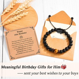 IKIATY Gifts for 16 Year Old Boys, 16th Birthday Gifts Ideas, Happy 16th Birthday Bracelet Decorations for Teen Boys Son Grandson Nephew Brother