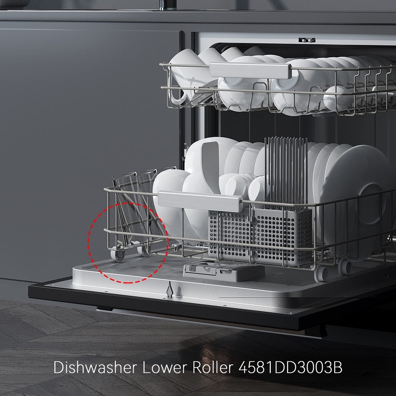 Walmine Plastic 4581DD3003B Dishwasher Lower Roller Rack Replacement for LG,