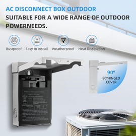 CHGAOY CHGAOY 60 Amp AC Disconnect Switch Outdoor 120/240VAC Pull Out Switch Waterproof Metal Box for Air Conditioning Non-Fused