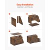 4-Compartment Wooden Mailbox Sorter Office Literature Organizer with Detachable Side