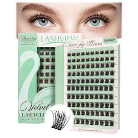 LASHVIEW Cluster Wimpern, Wimpern-Cluster Natürlicher Look Cluster Wimpern Extensions Super Soft Lashes 10-16mm MIX (CC03)