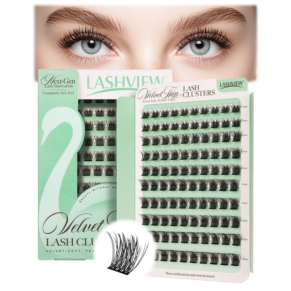 LASHVIEW Cluster Wimpern, Wimpern-Cluster Natürlicher Look Cluster Wimpern Extensions Super