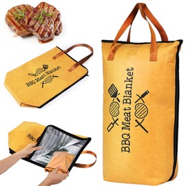 BBQ Blanket for Resting Meat - Reusable Smoker Blanket Accessories with Wide Mouth for Large Beef Brisket, Pork Shoulders, and Turkeys for Men and Ideal for BBQ Parties(Regular 21in)