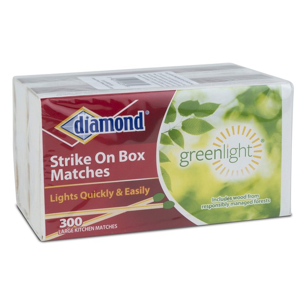 Diamond Greenlight Strike on Box Matches, 300 Count (Pack of 2)