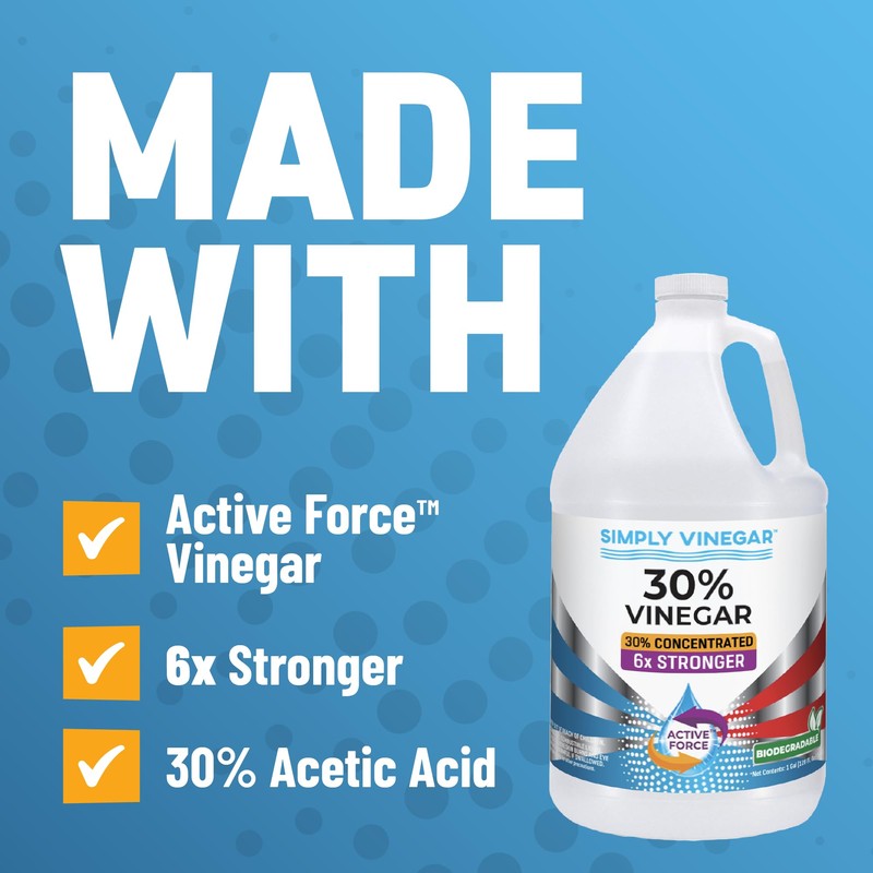 Simply Vinegar 30% Vinegar – Pure Concentrated Active-Force Vinegar for