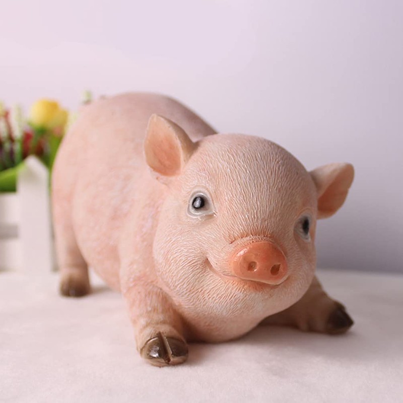 jojofuny Animal Garden Farm Statue Cute Pig Figurines Piggy Sculpture