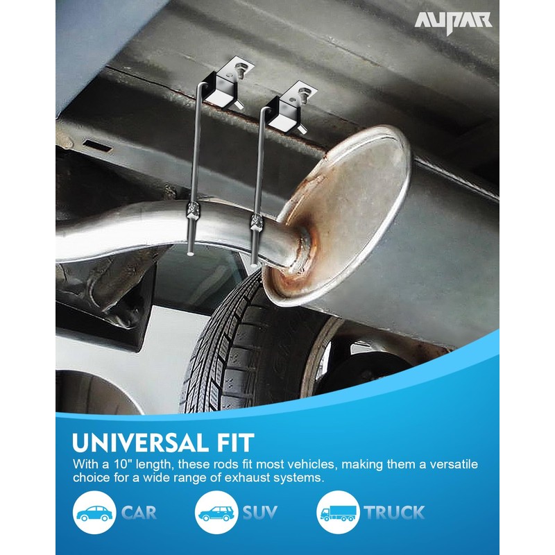 Aupar 2 Pack Exhaust Hanger Rod, Universal Muffler Hanger Rod