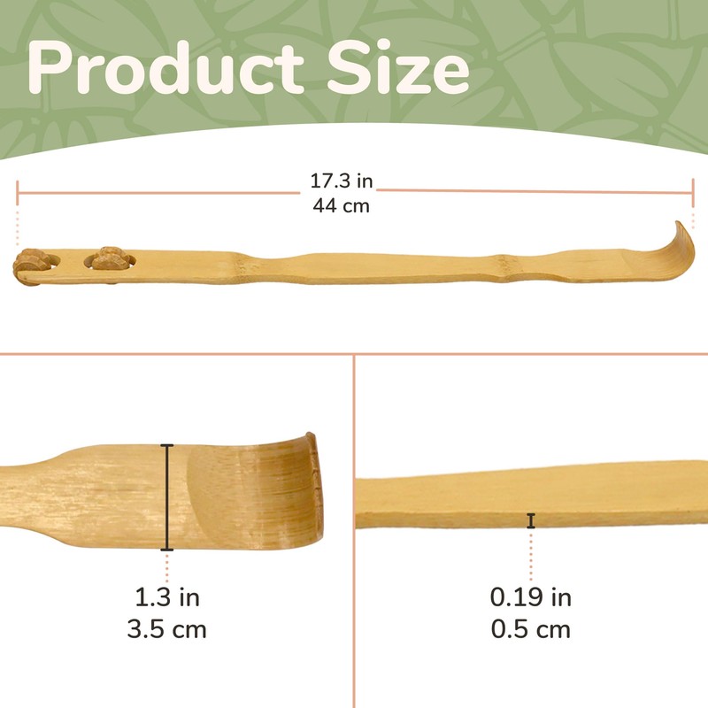 BambooMN 17 Inch Bamboo Wooden Back Scratcher Knobby Massage Roller