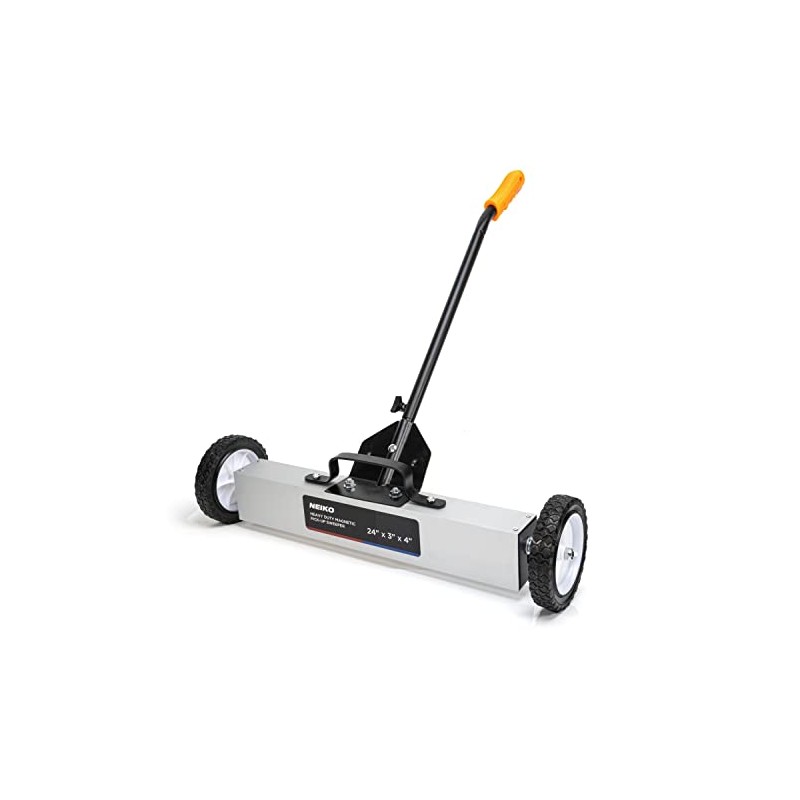 NEIKO 53416A 24” Rolling Magnetic Sweeper with Wheels, 50 Pound