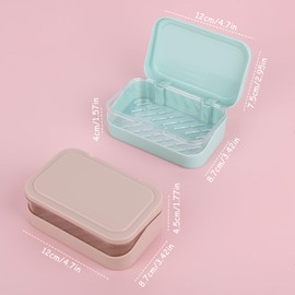 Pack of 2 Soap Dish for the Shower, Double Layer Draining Soap Dish, Soap Dishes with Drip Tray, Premium Soap Container for Home or Travel in the Bathroom Kitchen