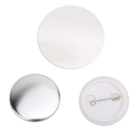 Badge Pin Button Parts , Round Acrylic Clear Metal Shells and Plastic Base Components Making Supplies Machine DIY Crafts Materials Badges Arts Gifts Souvenirs 100 Sets 37mm