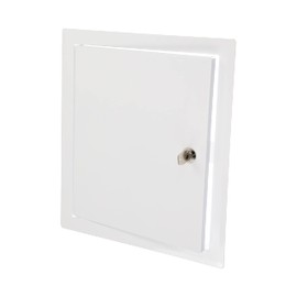 Ecopro Vent 10" x 12" Lockable White Metal Access Door. Service Shaft Wall Panel with Key. Plumbing, Electricity, Heating, Alarm Access Hole Cover