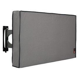 iBirdie Outdoor TV Cover 52 to 55 inch Weatherproof, Cover Size 52''L x 31''H, Waterproof for Outside Flat Screen 52 to 55 inch TV, Grey, 600D Thick Fabric Screen Protector with Bottom