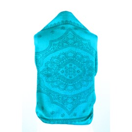 Sakkas Lightweight Two Tone Paisley Design Pashmina Fringe Scarf/Stole/Wrap - Turquoise/Black