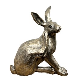 Alfie Francis 19cm Tall Scratching Hare Animal Ornament for Living Room Rabbit Sculpture Figurine Home