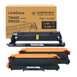 LinkDocs TN450 DR420 Toner Cartridge & Drum Unit Replacements for Brother TN-450 DR-420 to use with Brother FAX-2940 FAX-2840 MFC-7240 HL-2270DW Printer (2 Toner Cartridges 1 Drum Unit, 3 Pack)