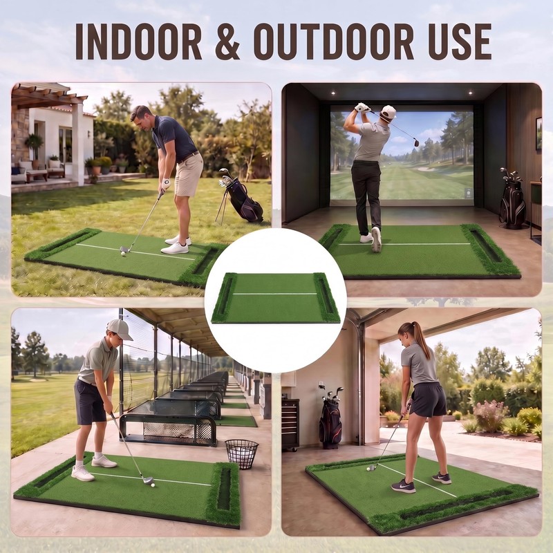 Bribay Golf Mat Dual-Turf, 6x4 ft, High Density, Practice, Two-Way