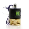 U.S. Solid 1/4" NPT Brass Electric Solenoid Valve 12VDC Normally
