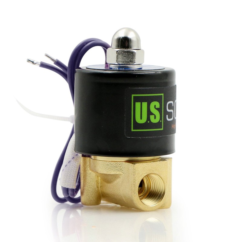 U.S. Solid 1/4" NPT Brass Electric Solenoid Valve 12VDC Normally