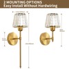 Battery Operated Crystal Wall Sconce Set of 2, Gold Rechargeable