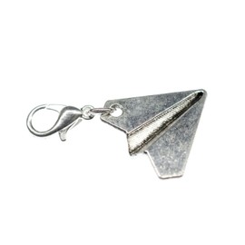 Miniblings Paper Plane Charm Aeroplane Paper Plane Style – Handmade Fashion Jewellery I Silver-Plated Pendant Charm Bracelet – Pendant for Bracelet, Metal, No Gemstone