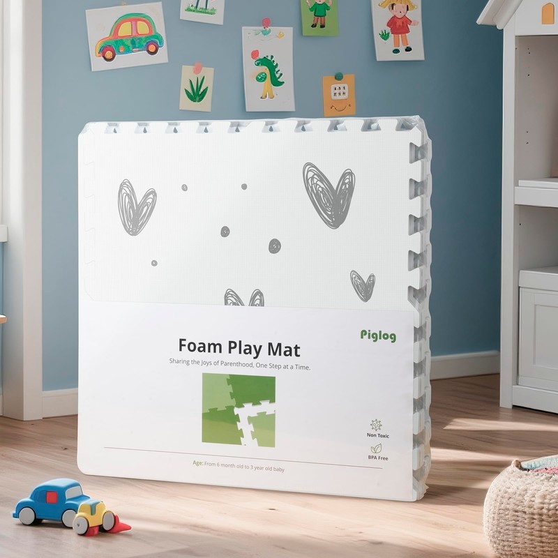 PIGLOG XL Baby Play Mat-72”x 48” Puzzle Play Mat,with 6